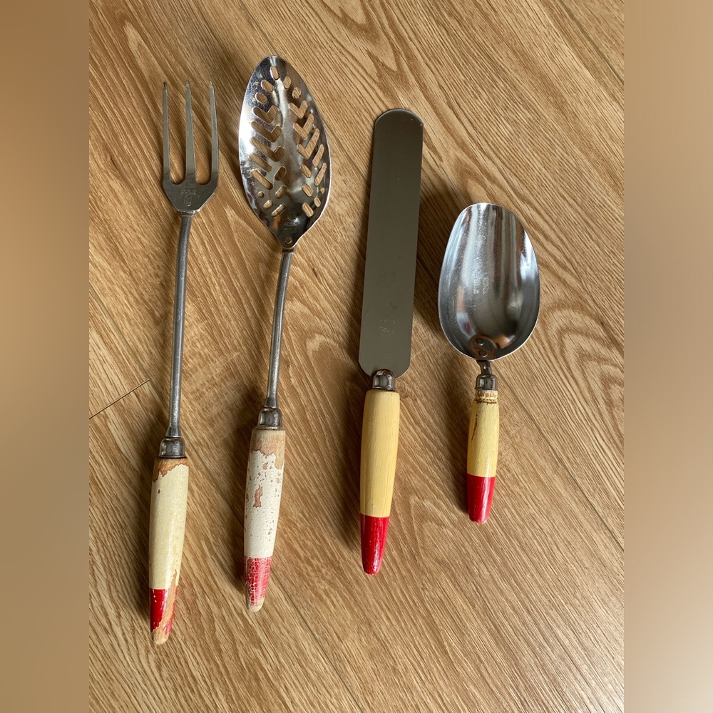 Vintage Hi-Tech Chrome Plated Kitchen Utensils (4 Pieces)